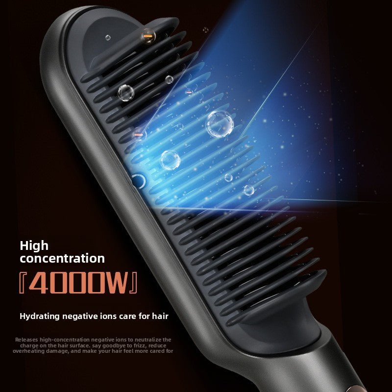 GlowBrushPro Hair Straightening Brush with Negative Ion Technology